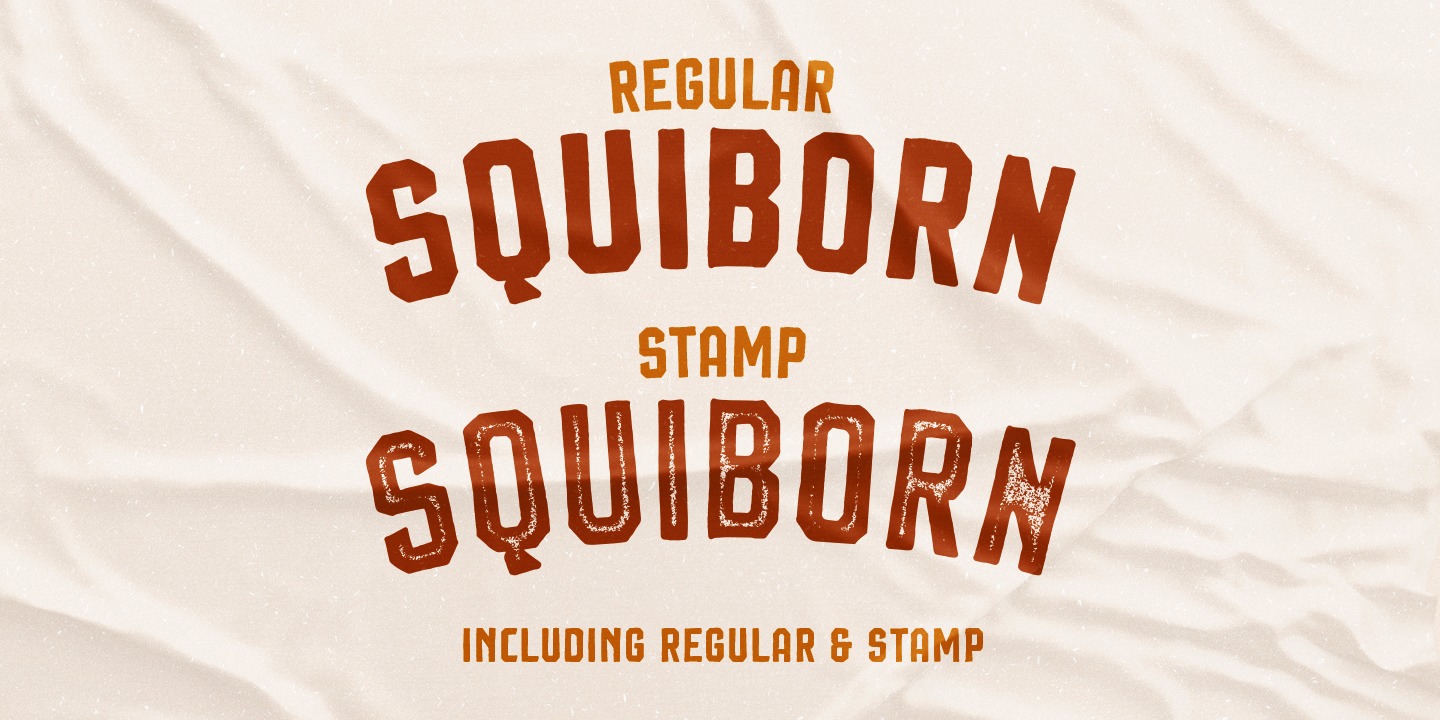 Ejemplo de fuente Squiborn Regular